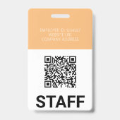 Badge Carte d'identité professionnelle moderne Peach ave (Arrière)
