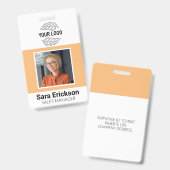 Badge Carte d'identité professionnelle moderne pour empl (Avant & arrière)