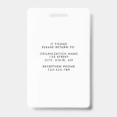 Badge Carte d'identité professionnelle moderne simple bl (Arrière)