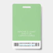 Badge Carte d'identité professionnelle moderne verte ave (Arrière)
