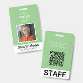 Badge Carte d'identité professionnelle moderne verte ave (Avant & arrière)