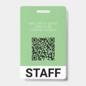 Badge Carte d'identité professionnelle moderne verte ave (Arrière)