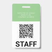 Badge Carte d'identité professionnelle moderne verte ave (Arrière)