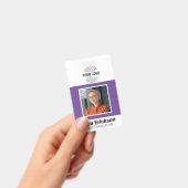 Badge Carte d'identité professionnelle moderne violette (Manuel / portable)