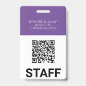 Badge Carte d'identité professionnelle moderne violette (Arrière)