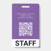 Badge Carte d'identité professionnelle moderne violette (Arrière)