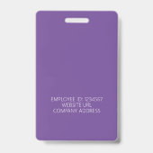 Badge Carte d'identité professionnelle moderne violette (Arrière)