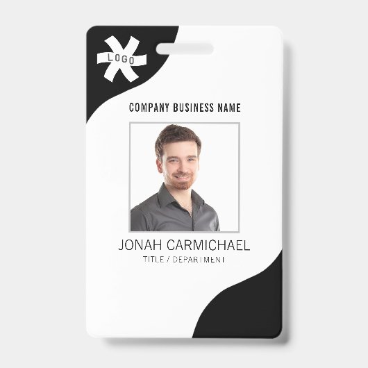 Badge Carte d'identité professionnelle modifiable noire (Avant)