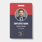 Badge Carte d'identité professionnelle Navy Blue Red per (Avant)