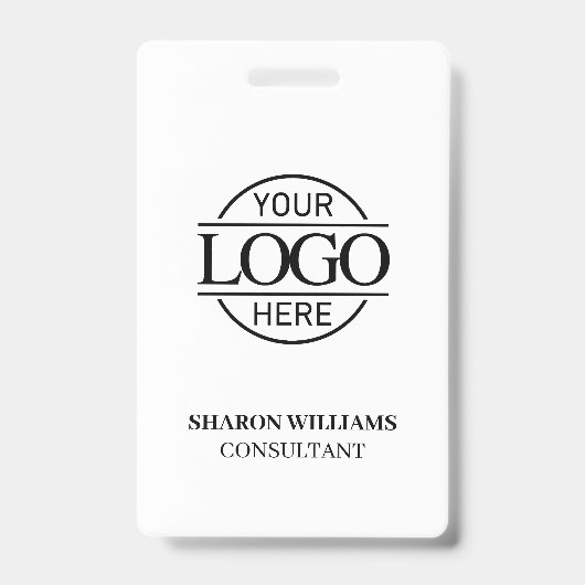 Badge Carte d'identité professionnelle Noir Blanc avec l (Avant)