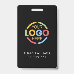 Badge Carte d'identité professionnelle Noir Blanc avec l