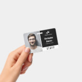 Badge Carte d'identité professionnelle noir et blanc pro (Manuel / portable)