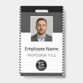 Badge Carte d'identité professionnelle Noir Gris (Avant)