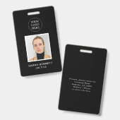 Badge Carte d'identité professionnelle noire chic (Avant & arrière)