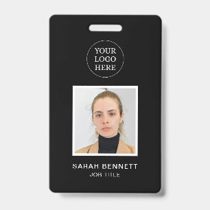 Badge Carte d'identité professionnelle noire chic