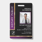 Badge Carte d'identité professionnelle noire et violette (Avant)