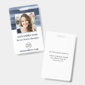 Badge Carte d'identité professionnelle personnalisée ave (Avant & arrière)