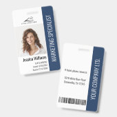 Badge Carte d'identité professionnelle personnalisée ble (Avant & arrière)