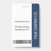 Badge Carte d'identité professionnelle personnalisée ble (Arrière)