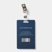 Badge Carte d'identité professionnelle photo (Arrière avec clip)