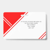 Badge Carte d'identité professionnelle pour employés méd (Arrière)