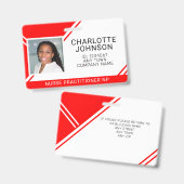 Badge Carte d'identité professionnelle pour employés méd (Avant & arrière)