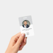 Badge Carte d'identité professionnelle QR code gris mode (Manuel / portable)