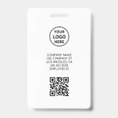 Badge Carte d'identité professionnelle Qr Code Logo Phot (Arrière)