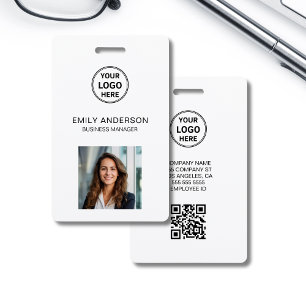 Badge Carte d'identité professionnelle Qr Code Logo Phot