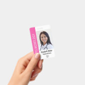 Badge Carte d'identité professionnelle rose pour le pers (Manuel / portable)
