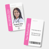 Badge Carte d'identité professionnelle rose pour le pers (Avant & arrière)