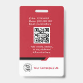 Badge Carte d'identité professionnelle rouge moderne (Arrière)