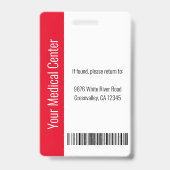 Badge Carte d'identité professionnelle rouge pour le per (Arrière)