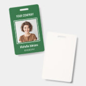 Badge Carte d'identité professionnelle simple avec nom e (Avant & arrière)