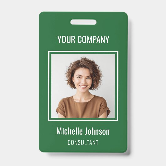 Badge Carte d'identité professionnelle simple avec nom e (Avant)