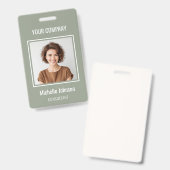 Badge Carte d'identité professionnelle simple avec nom e (Avant & arrière)