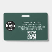 Badge Carte d'identité professionnelle verte avec logo d (Arrière)