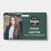 Badge Carte d'identité professionnelle verte avec logo d (Avant)