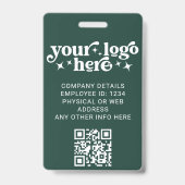 Badge Carte d'identité professionnelle verte avec logo d (Arrière)