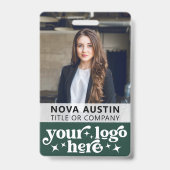 Badge Carte d'identité professionnelle verte avec logo d (Avant)