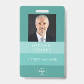 Badge Carte d'identité professionnelle verte moderne  (Avant)