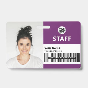 Badge Carte d'identité professionnelle Violet Pourpre du