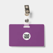 Badge Carte d'identité professionnelle Violet Pourpre du (Arrière avec clip)