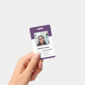 Badge Carte d'identité professionnelle violette avec pho (Manuel / portable)