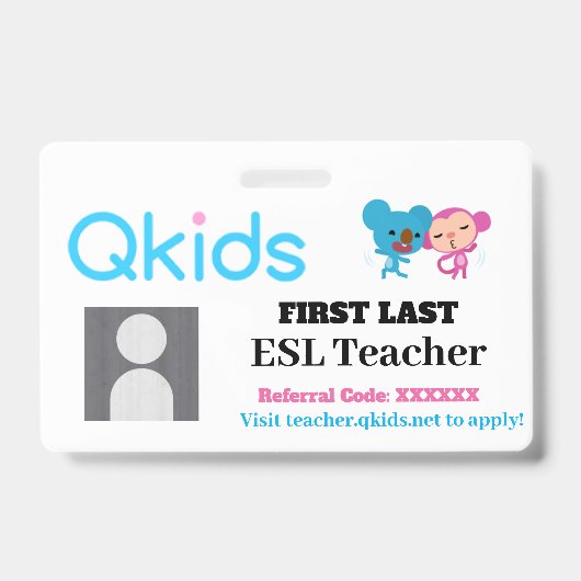 Badge Carte d'identité QKIDS (Avant)