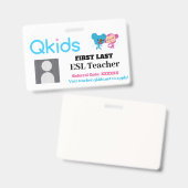 Badge Carte d'identité QKIDS (Avant & arrière)
