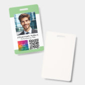 Badge Carte d'identité QR Code Logo Entreprise Étiquette (Avant & arrière)