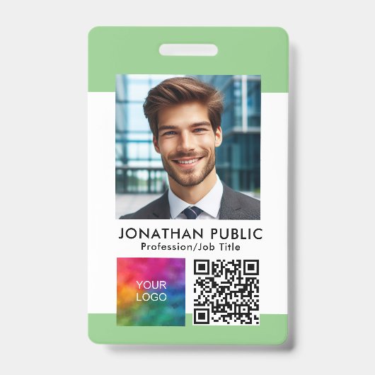 Badge Carte d'identité QR Code Logo Entreprise Étiquette (Avant)
