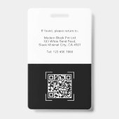 Badge Carte d'identité QR Code photo nom de l'employé mo (Arrière)