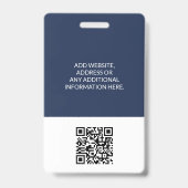 Badge Carte d'identité QR Code pour les employés de l'hô (Arrière)